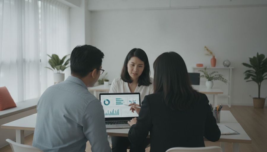 Singapore marketing team reviewing AI search visibility analytics